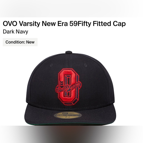 OvO x New Era Varsity 59Fifty Fitted Cap Dark Navy - Picture 4 of 7